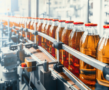 bottles in factory
