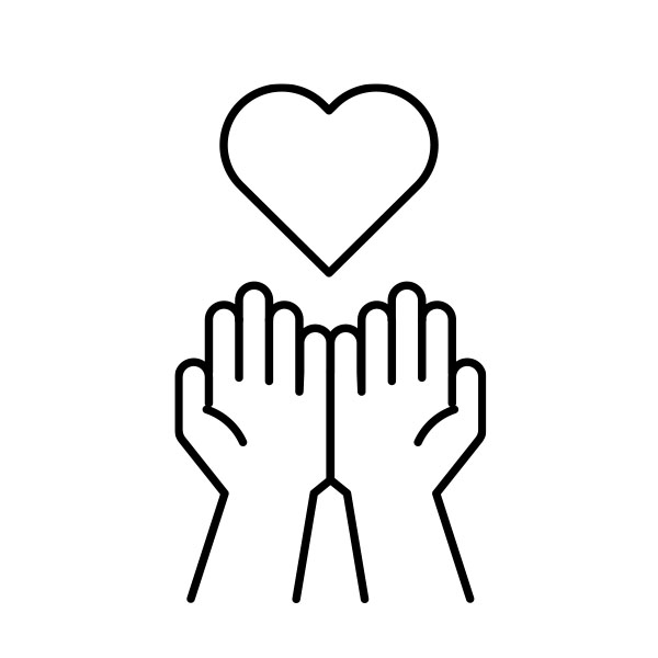 hands holding a cartoon heart icon